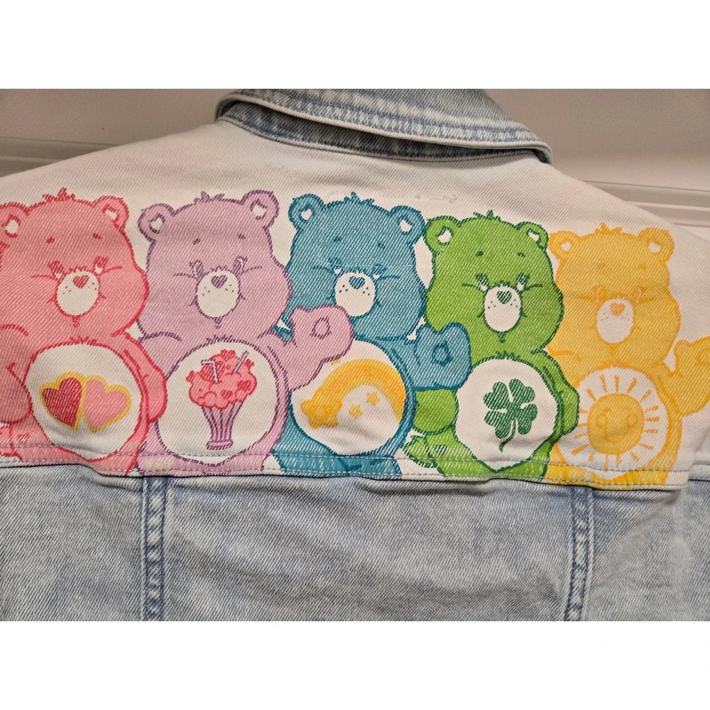 Justice x Care Bears Girls Denim Jacket Skirt Set Light Wash Two-Tone L 12/14